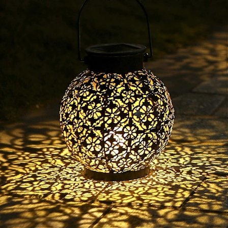 PIAO Solcellelykt, LED Utendørs Lykt, IP44 Vanntett, Ledningsfri Oppladbar for Hage Patio Hagegård Utendørs [Energiklasse A+]