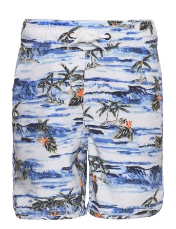 Swim Shorts Aop With Elastic Waist Badeshorts Blå Knowledge Cotton Apparel*Betinget Tilbud
