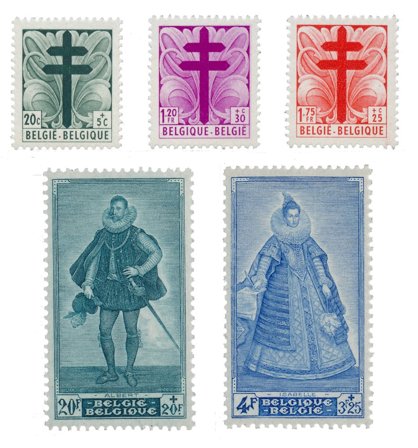 Belgien 1949 - OBP 787/91 - Postfrisk