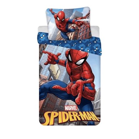 Spiderman Blue barnbäddset 100×135 cm, 40×60 cm