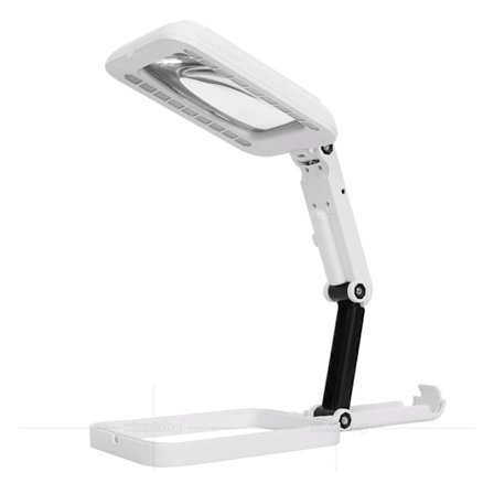 Læseforstørrelsesglas, 2 i 1 belyst forstørrelsesglas med 18 LED-lys 3 farvetilstande Justerbar standforstørrelsesglas Æstetisk forstørrelseslampe til