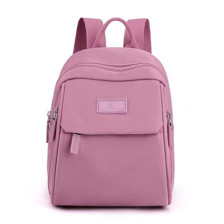 Vattentät ryggsäck Nylon tygväska Mode ryggsäck dam Casual student skolväska Stor kapacitet Pendlar resväska Daypack Dark pink 20X25X14CM