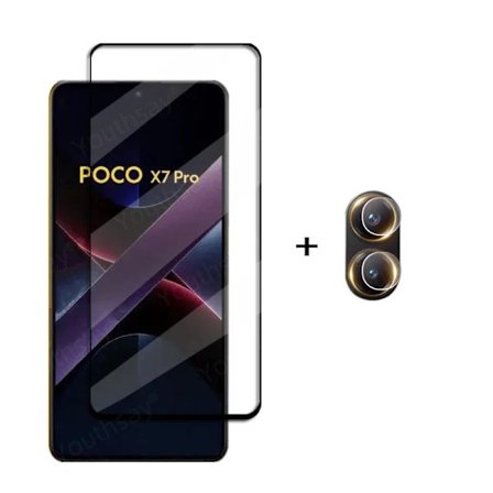 6-i-1 Skyddsglas kompatibelt med Xiaomi Poco X7 Pro Härdat Glas Poco X7 Pro Skärmskydd HD Skyddsfilm för Telefonens Lins Poco X7 Pro