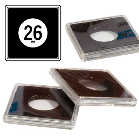 QUADRUM Intercept firkantede møntkapsler til mønt Ø 26 mm - 6 stk.