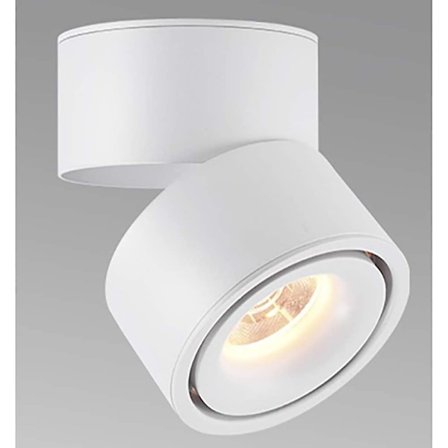 10W LED Overflademonteret Spotlight, 360° Drejelig Loft Spotlight, Køkken, Stue, Butiksbelysning, Varmt Hvidt (3000K)
