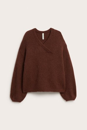 Kappahl | Sweter z dzianiny z mieszanki wełny | Czerwone wino