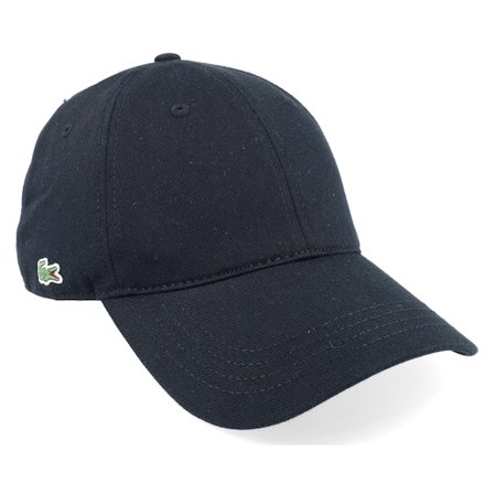Lacoste - Black - unconstructed - Cap - Side Patch Black Dad Cap - Hatstore