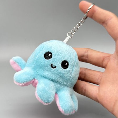 Mini Octopus e Plush Doll Reverse Toy Keychain Kawaii Fluffy St