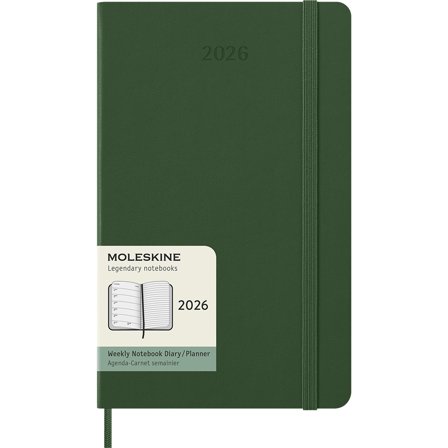 Moleskine Kalender 12M Weekly Notebook 2026 Hardcover Large Myrtle Green