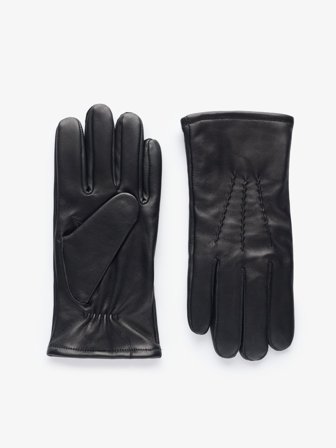 John Henric Men's Schwarze Lederhandschuhe Size 9,5