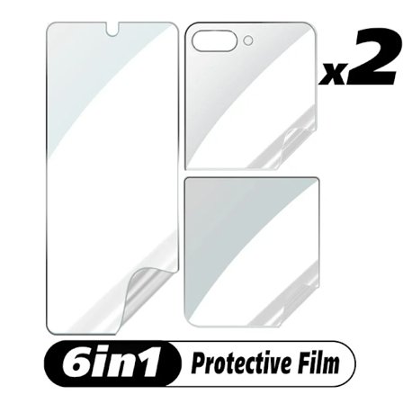 Hydrogel Film kompatibel med Samsung Galaxy Z Flip 7 6 5 Fram- och Baksida HD Mjukt Skärmskydd kompatibel med Samsung Galaxy Z Flip7 Flip5 ZFlip6