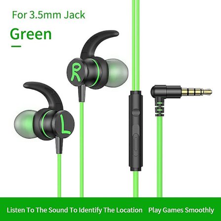 Headset-øretelefoner med kabel, albue-øretelefoner til gaming, in-ear-hovedtelefoner med subwoofer, lyddiskrimination, K-sang-hovedtelefoner