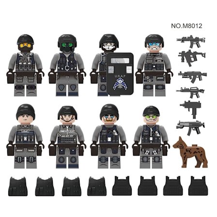 Military Building Blocks Dolls Us Air Force Small Particle Assembly Toy 8pcs