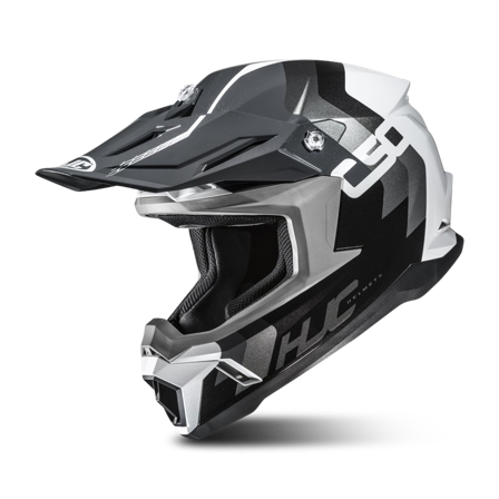 Casco MX HJC C50 Primal Negro/Blanco L