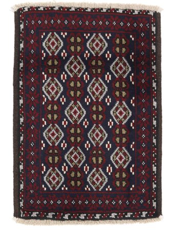 Noué À La Main Baloutche Tapis 63X89 De Laine Noir/Marron Petit