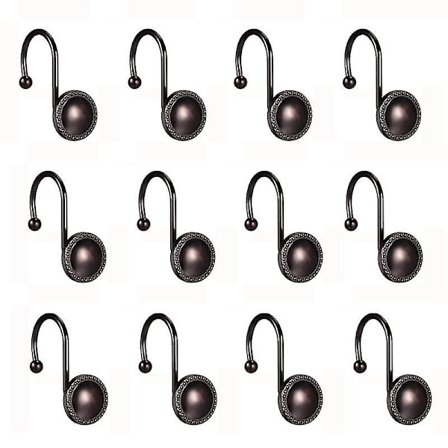 Suihkuverhon koukut, koristeelliset suihkuverhon koukut renkaat, 12 kpl ruostumattomat suihkukoukut kylpyhuoneeseen