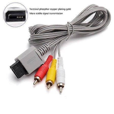 1,8 m 3 RCA-kabel för Nintendo Wii-kontroller o Video AV
