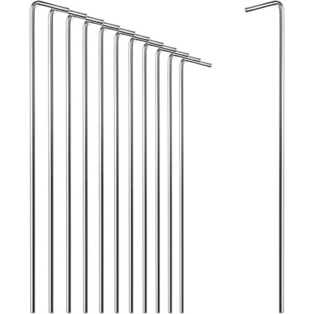 12x Ståltältpinnar - Långa, robusta pinnar för camping och utomhusbruk - Idealisk för normal och hård mark - Ø 3 mm KLB