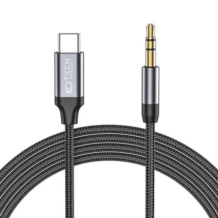 Tech-Protect USB-C til Aux Mini (3,5 mm) Kabel 120 cm Svart