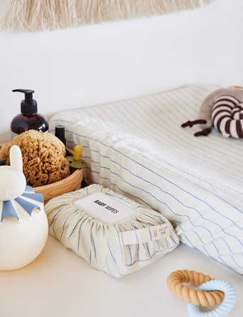 OYOY MINI Wet Wipes Cover - Blue - 22X12X6CM x 22