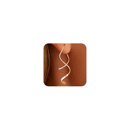 14K Sølv Hoop Øreringe, Fine Dingle Hypoallergeniske Smykker, Trendy Letvægts Gave til Kvinder - Valentinsdag Mors Dag Fødselsdag