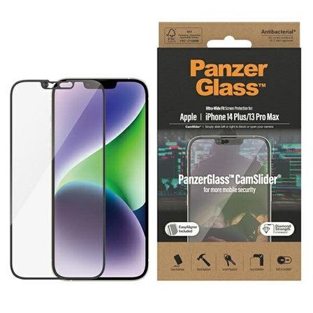 PanzerGlass Ultra-Wide Fit antibakteerinen lasi kameransuojuksella iPhone 14 Plus / 13 Pro Max