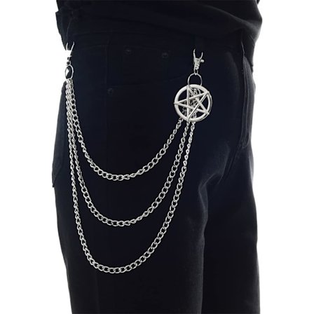 Punk Buks Kæde, Pentagram Nøgleringe til Mænd Kvinder Jeans Bukser Biker Kæder Smykker Gothic Rock Emo Tilbehør