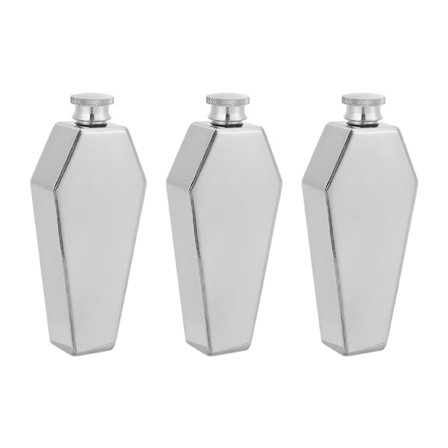 3X Mini Hip Flask 100ml Personifierad Kistaformad Rostfritt Stål Bärbar Hip Flask Reseflaska
