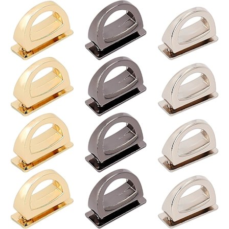 Pakke med 12 veskekjedeledd, metallveskekontakt med D-ring