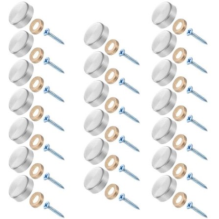 20 stk. skrukorker i rustfritt stål, speildekorative skruer