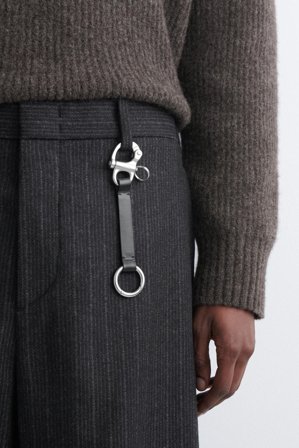 COS Homme Porte-Clés En Cuir À Double Extrémité Bag in Noir