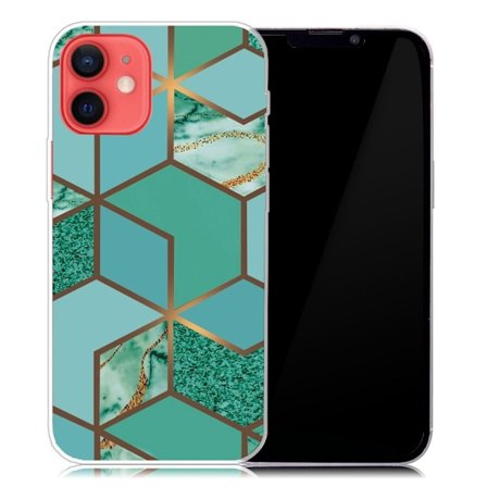 Marmormotiv iPhone 13 Mini skal - Blågrön Marmorplatta