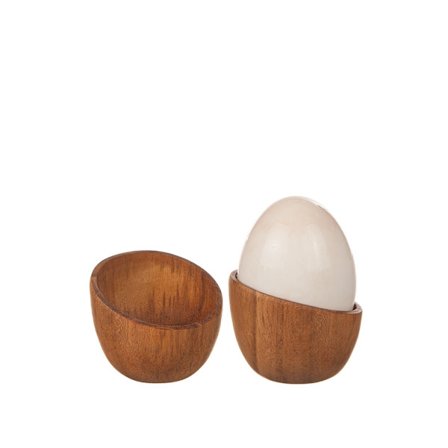 Äggkopp Teak 2-pack Handgjorda Bali – Different Design