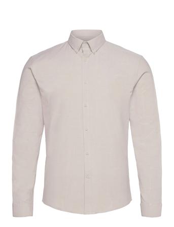 Oxford Superflex Shirt L/S Skjorta Casual Grå Lindbergh