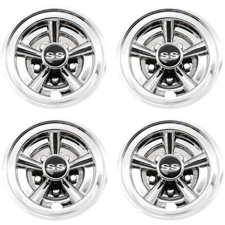 4 stk. 8 tommer SS Golfvogn Hjulkapsler, 5-Eget Design Navkapsel til Golfvogne til Club Car, EZGO, Yamaha