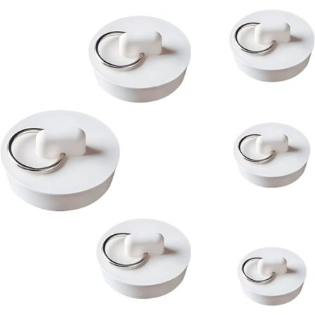 6 stycken badkarsproppar i 6 storlekar, badrumsvaskpropp för