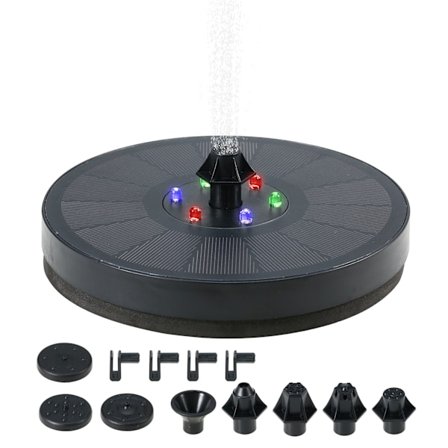 Solcellsfontän med Färgglada LED-lampor