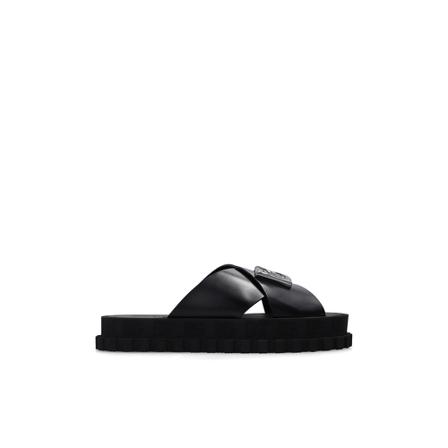 Dolce & Gabbana Saturno Slides With Logo Sort, Herre Sandaler, Størrelse: 42 EU