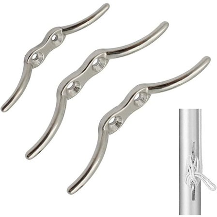 3-delad klykhållare, silverrepklykhållare, rostfritt stålklyka, båttillbehör, rostfri krok, masthållare för fastsättning