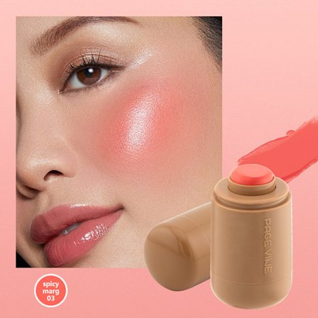 Pocket Blush Stick med sex färger - Läpp- och kindrouge, vattenlätt stick, highlighter, ger naturlig lyster, vattenlätt hud