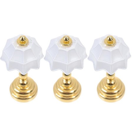 Gylden Miniatyr Nattbordslampe Skrivebordslampe for Dekorasjon 3 stk[D]