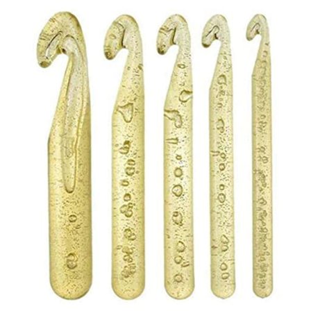 5 stycken djärva plast-kristallvirknålar, stora virknålar, extra tjocka virknålar, matta, virkning