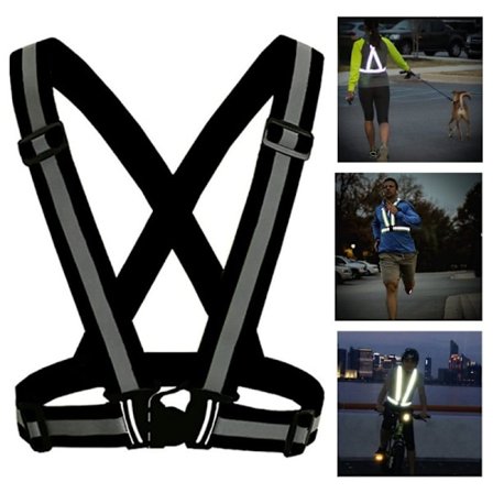 Refleksvest / refleksseler for løping og sykling - svart