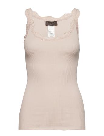 Organic Top W/ Lace Pink Rosemunde