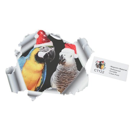 Julmagneter för kylskåp Vattentät 3D-håleffekt Kylskåpsmagnetklistermärke för skåp CT122