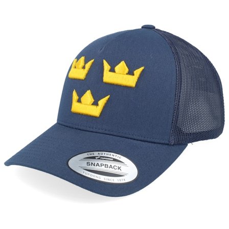 Iconic - Blu trucker Cappellino - 3d Tre Kronor Navy A-frame Trucker @ Hatstore