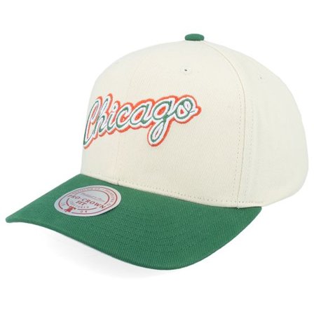 Mitchell & Ness - NBA Beige adjustable Keps - Chicago Bulls Green Orange Pro Crown Cream/Green Adjustable @ Hatstore