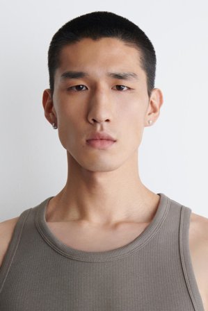 COS Men's 3 Pack Hammered Earrings in Silver-coloured