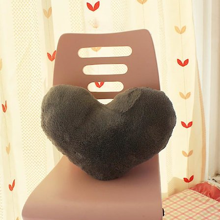 Hjerteformet pute Plysj Ensfarget Blokkert Rosa Grønn Rød Gul Kjærlighetspute Sofa dekorasjonspute 46*32cm