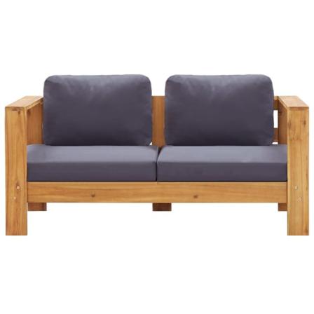 Vidaxl Trädgårdsbänk Med Dynor 140 Cm Massivt Akaciaträ Grå Grå